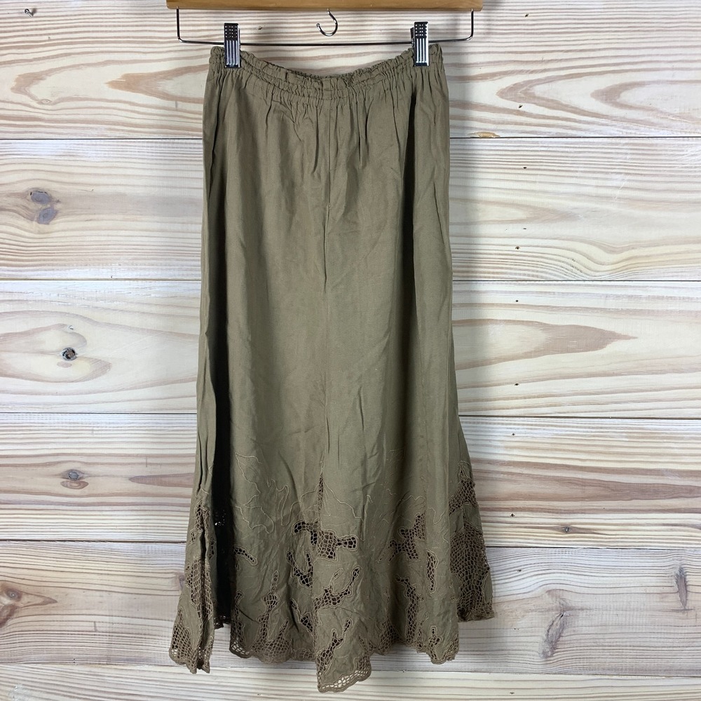 Vintage Softgirl Orchid Skirt‎ Small Eyelet Lace Midi Prairie Indie Tomato Girl